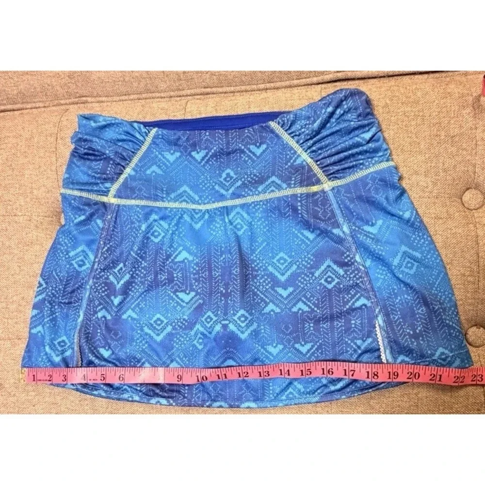 Athleta Blue Geometric Athletic Skort Built In‎ Shorts Medium Tennis Golf